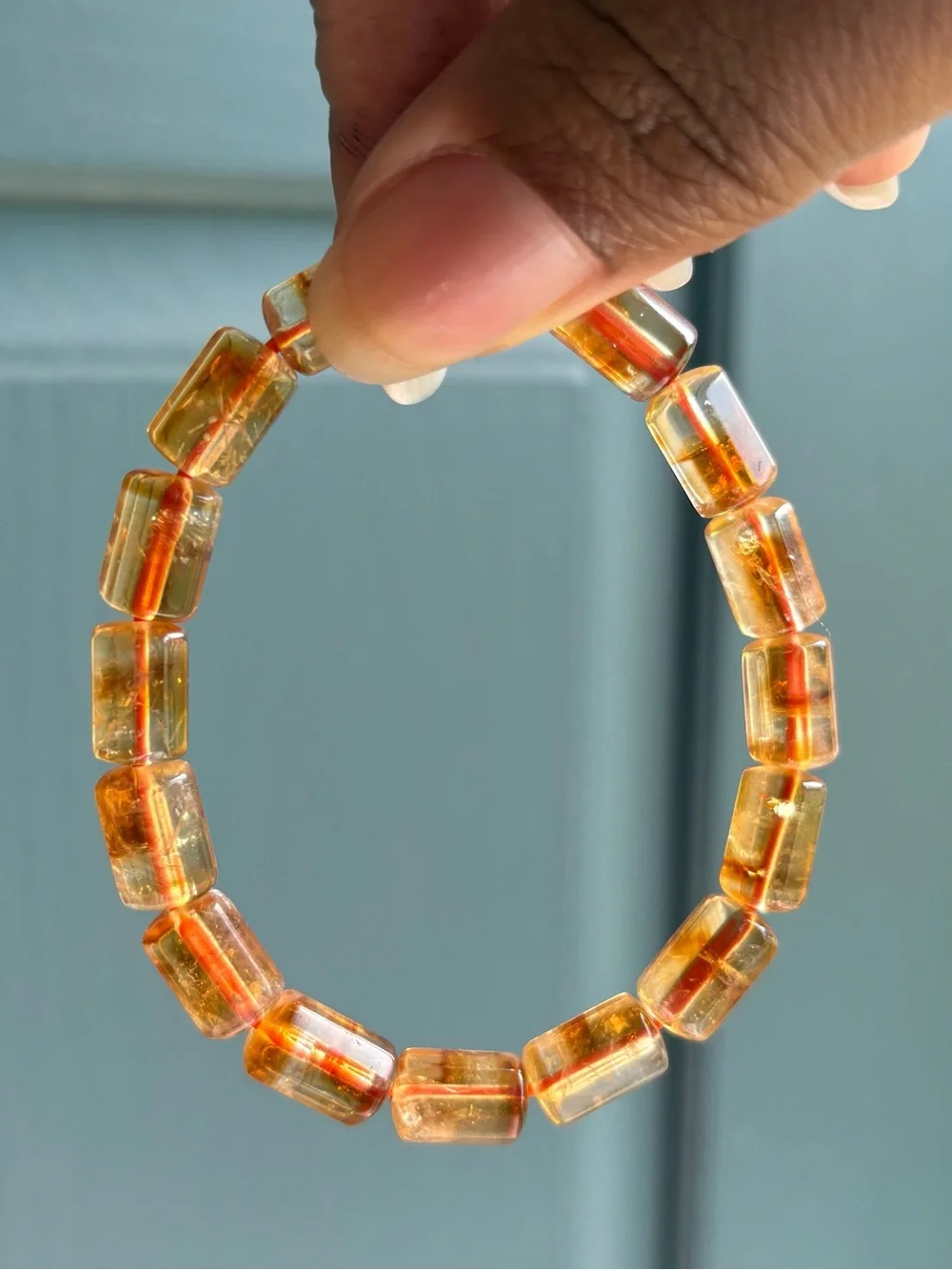 HQ Golden Citrine Barrel Crystal Bracelet